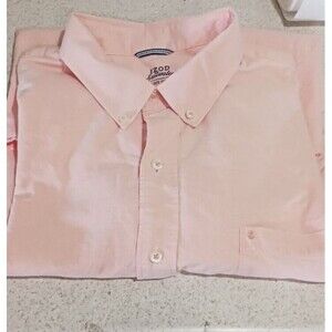 Izod Saltwater Relaxed Classics  Mens 2XL XXL Pink Salmon l/s Button Up...
